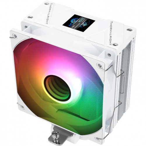 Кулер для процессора/ CPU Cooler Thermalright Assassin Spirit 120 Vision ARGB White (4-pin PWM, LED temp., 154mm, Al/Cu, 4x6mm, ARGB, 1x120mm, 66.17CFM, 25.6dBA, 1500RPM, S: 1851/1700/1200/115X, AM5/AM4, white) Thermalright