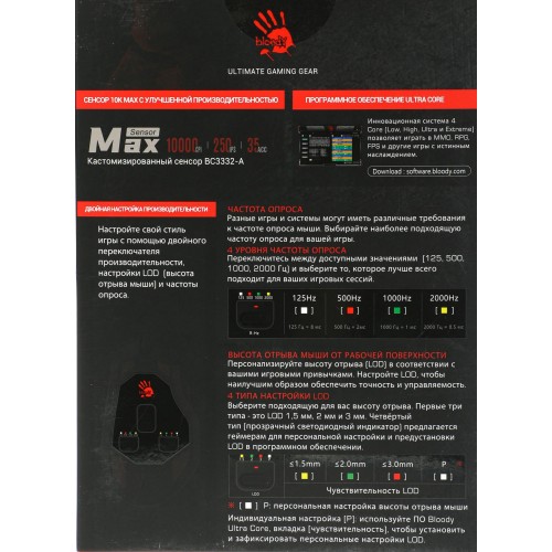 Мышь A4Tech Bloody W70 Max белый/черный оптическая 10000dpi USB 10but (W70 MAX (PANDA WHITE))