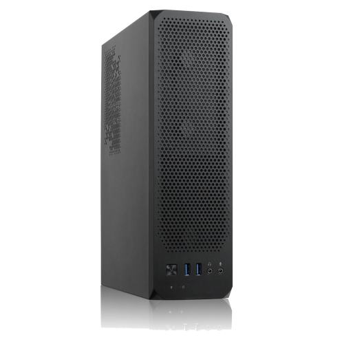Корпус Foxline FL-1004-TFX230B с блоком питания 230W и охлаждающим вентилятором - mATX, черный, 85+ Bronze, 2xUSB 3.0