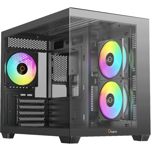 Корпус ПК Ocypus Gamma C54 BK ARGB: Midi-Tower с 3x120mm ARGB и USB 3.0 для mATX и mITX