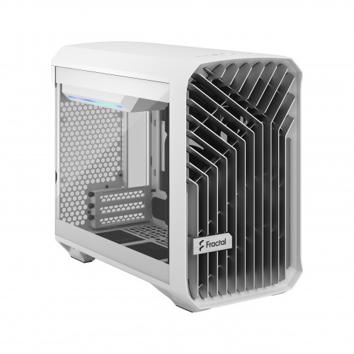 Корпус ПК без блока питания/ Case Fractal Design Torrent Nano TG Clear Tint, Mini-Tower, 1x180mm, 2xUSB-A 3.0 + 1xUSB 3.2 Type-C, mDTX, mITX White Fractal Design