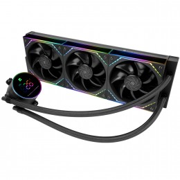 Система жидкостного охлаждения/ Water Cooling System Thermalright Frozen Magic 360 Digital V2 (360mm, LED temp., Black, ARGB/ Fans: 3x120mm, 68.9CFM, 28.2dBA, 2000RPM/ Pump height 54.4mm, Rad thickness 27mm/ S: 1700, 1200, 1851, 115X, AM5, AM4)