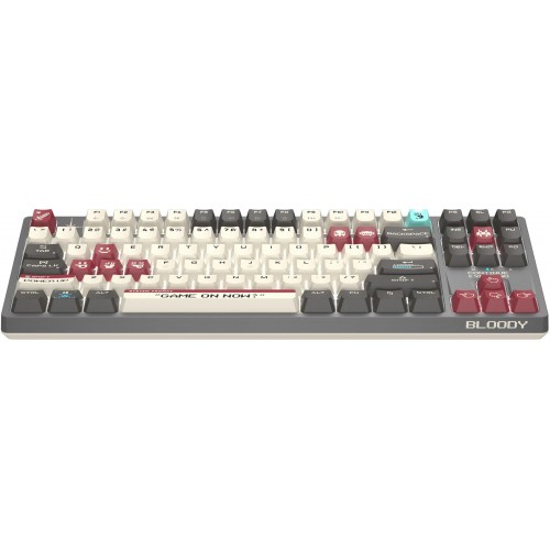 Клавиатура A4Tech S87 Pixels: Механическая Игровая Клавиатура с LED Подсветкой, Серый/Белый, USB, 1.8м