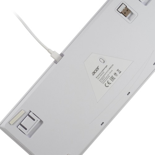 Механическая клавиатура Acer OKR302 для геймеров с LED-подсветкой, USB и Bluetooth, белая, 1.6 м кабель