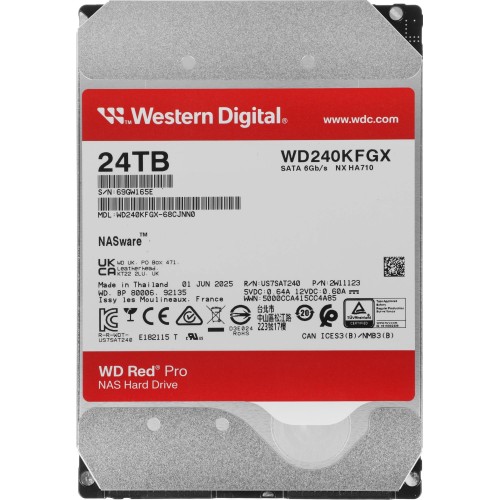 Жесткий диск WD Red Pro 24TB SATA-III 7200rpm для NAS - высокая производительность и надежность