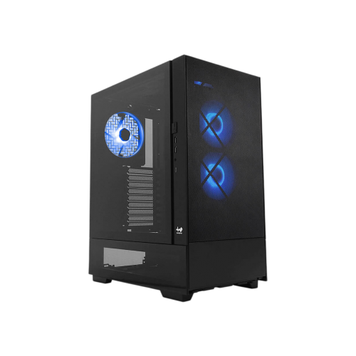 Корпус без блока питания/ Case InWin Modfree Base, Full-Tower, TG, 3x140mm ARGB, 2xUSB-A 3.0 + 1xUSB-C 3.2, E-ATX, ATX, mATX, mITX Black In-Win