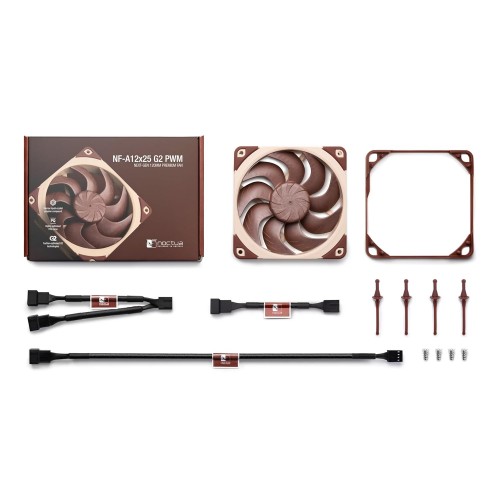 Кулер для корпуса/ Case Cooler Noctua NF-A12x25 G2 PWM (120x120x25mm, 4-pin PWM, 63.15CFM, 22.5dBA, 1800RPM, Beige/Brown)