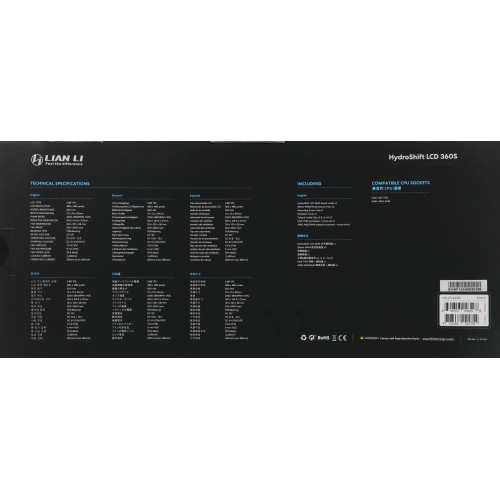 Система водяного охлаждения Lian-Li HydroShift LCD 360S Soc-AM5/AM4/1700/1851 черный 4-pin 29.8dB Al+Cu LCD 330W Ret (G89.GHSLCD36SB.R0) [G89.GHSLCD36SB.R0]