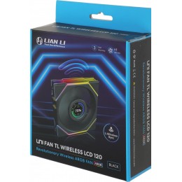 Вентилятор для корпуса Lian-Li Uni Fan TL Wireless LCD 120 LCD ARGB 120х124.5x28 черный 4-pin 27дБ (G99.12TLLCD1W1B.R0) Ret