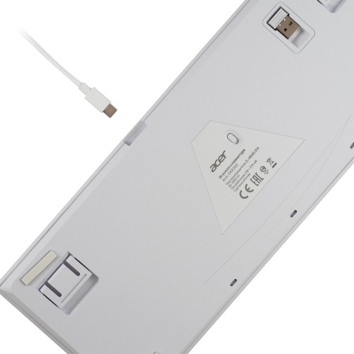 Механическая клавиатура Acer OKR302 для геймеров с LED-подсветкой, USB и Bluetooth, белая, 1.6 м кабель