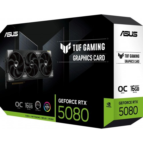 Купить видеокарту Asus TUF-RTX5080-O16G-GAMING 16Gb GDDR7 для игр и графики – NVIDIA GeForce RTX 5080 256bit