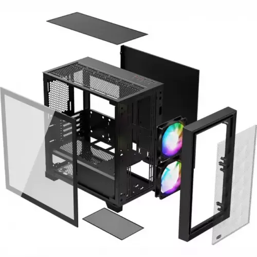 Корпус PCCooler C3D310 BK ARGB Mini-Tower с Mesh и 2x120mm ARGB для mATX/mITX