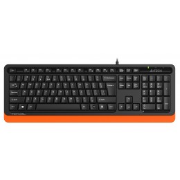 Клавиатура A4Tech FKS10 черный/оранжевый USB (подставка для запястий) (FKS10 ORANGE) кабель 1.5м