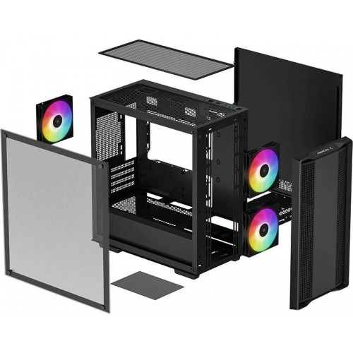 Корпус Deepcool CC360 ARGB черный mATX с поддержкой 5 вентиляторов 120мм и 4 вентиляторов 140мм