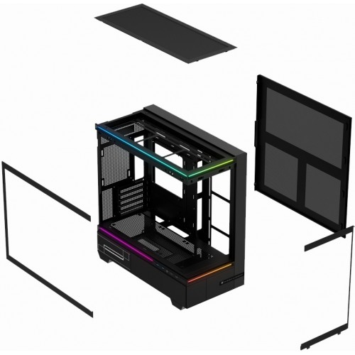 Корпус без блока питания/ Case Thermalright M10 Vision, Mini-Tower, TG, LCD, ARGB, no fans, 2xUSB-A 3.0, 1xUSB Type-C, mATX, mITX Black