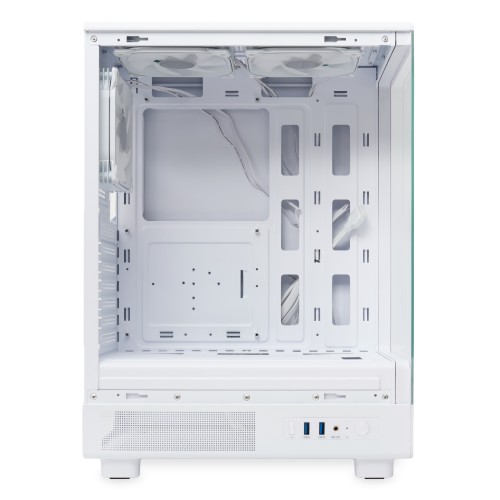 Корпус без блока питания/ Case HSPD F510, Panoramic Mid Tower, White, TG, 0.5 SPCC, 3x120mm ARGB (FNW010) ATX, mATX, mITX 180/280/160mm 1x2.5", 1x3.5", 7xPCI 2xUSB-A 3.0 356x218x467mm HSPD