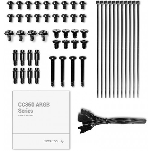 Корпус Deepcool CC360 ARGB черный mATX с поддержкой 5 вентиляторов 120мм и 4 вентиляторов 140мм