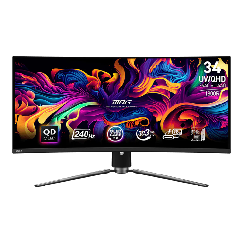 Монитор/ MPG 341CQPX QD-OLED 34.18", 3440 x 1440, QD-OLED, 178x178, 240Hz, 0.03ms, 2xHDMI, DP, 3xUSB, 1xType-C c PD, LTS 100x100VESA, 1y