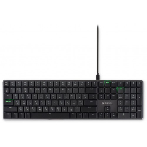 Клавиатура Оклик K953X: Механическая USB Multimedia LED с Кабелем 1.5м в Черном/Сером Цвете