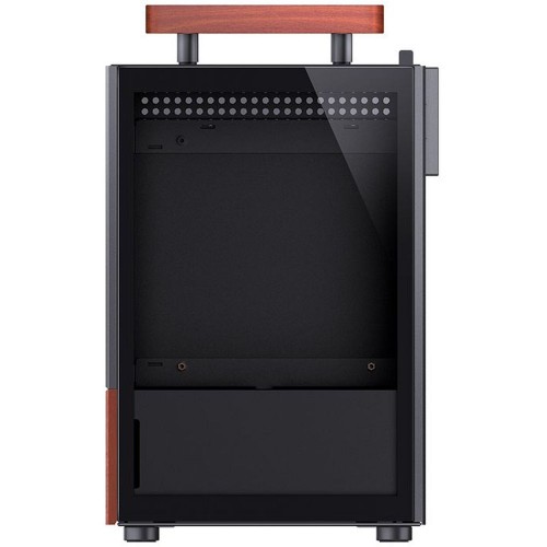 Корпус без блока питания/ Case JONSBO T6, Mini-Tower, 1x140mm, 1xUSB-A 3.0 + 1xUSB-C 3.2, mITX, wood panel + wooden handle Black JONSBO