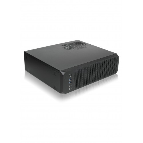Корпус Foxline FL-1004-TFX230B с блоком питания 230W и охлаждающим вентилятором - mATX, черный, 85+ Bronze, 2xUSB 3.0