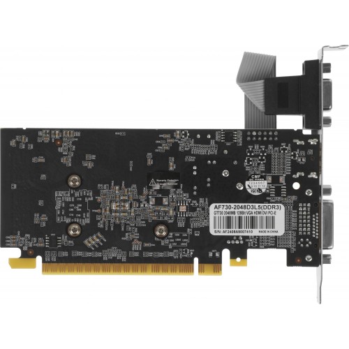 Видеокарта Afox AF730-2048D3L5 NVIDIA GeForce GT 730 2Gb GDDR3 для низкопрофильных ПК - Высокая производительность и надежность