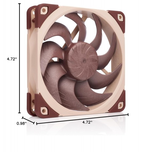 Кулер для корпуса/ Case Cooler Noctua NF-A12x25 G2 PWM (120x120x25mm, 4-pin PWM, 63.15CFM, 22.5dBA, 1800RPM, Beige/Brown)
