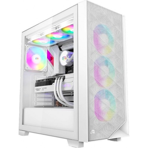 Корпус PC Cooler C3D510 WH ARGB белый ATX с поддержкой 5 вентиляторов 120/140 мм и 2xUSB 3.0
