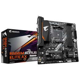 Материнская плата Gigabyte B550M AORUS ELITE AX Soc-AM4 AMD B550 4xDDR4 mATX AC`97 8ch(7.1) GbLAN RAID+DVI+HDMI