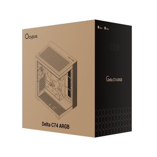 Корпус ПК Ocypus Delta C74 WH ARGB: Midi-Tower с 2x120mm ARGB, USB-A 3.0 и USB-C 3.1 для ATX, mATX, mITX