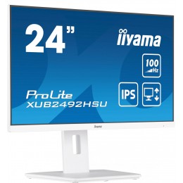 Монитор Iiyama 23.8" ProLite XUB2492HSU-W6 белый IPS LED 0.4ms 16:9 HDMI M/M матовая HAS Piv 250cd 178гр/178гр 1920x1080 100Hz DP FHD USB 4.9кг