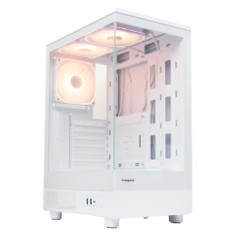 Корпус без блока питания/ Case HSPD F510, Panoramic Mid Tower, White, TG, 0.5 SPCC, 3x120mm ARGB (FNW010) ATX, mATX, mITX 180/280/160mm 1x2.5", 1x3.5", 7xPCI 2xUSB-A 3.0 356x218x467mm