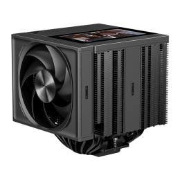 Кулер для процессора/ CPU Cooler PCCooler RZ820 Display BK (290W, 4-pin PWM, LED, 169mm, Al/Cu, 8x6mm, 1x140mm + 1x150mm, 71.9/78.7CFM, 27.1/35.8dBA, 1500/2500RPM, S: 1851/1700/1200/115X/20XX, AM5/AM4, black)