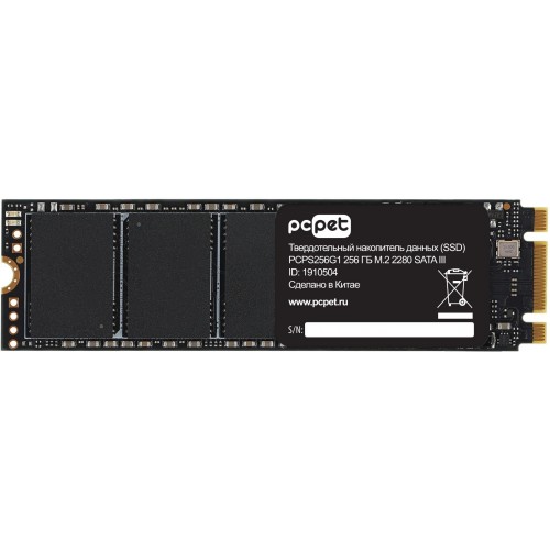 Твердотельный накопитель PC Pet SATA-III 256GB PCPS256G1 M.2 2280 OEM [PCPS256G1]