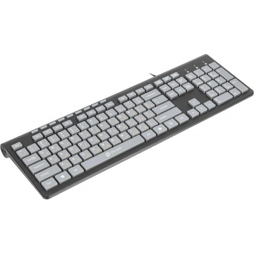 Клавиатура Оклик 480M USB Slim Multimedia черный/серый, 1.5м - идеальный выбор для комфортной работы и игр