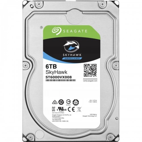 Жесткий диск/ HDD Seagate SATA3 6TB Skyhawk Surveillance 5400 256Mb 1 year warranty (replacement WD63PURZ, WD62PURZ, WD64PURZ, ST6000VX001) Seagate