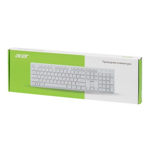 Клавиатура Acer OKW123 белая USB Multimedia с кабелем 1.5м - идеальное решение для вашего компьютера