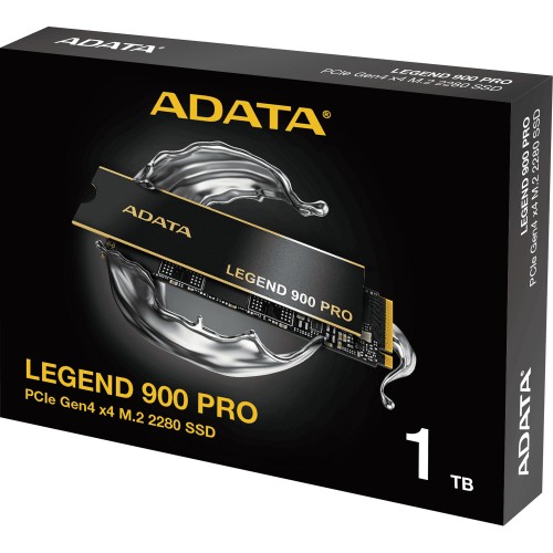 Твердотельный накопитель/ ADATA SSD LEGEND 900 PRO, 1000GB, M.2(22x80mm), NVMe 1.4, PCIe 4.0 x4, 3D NAND, R/W 7400/6000MB/s, IOPs н.д./н.д., TBW 600, DWPD 0.3 (5 лет) ADATA
