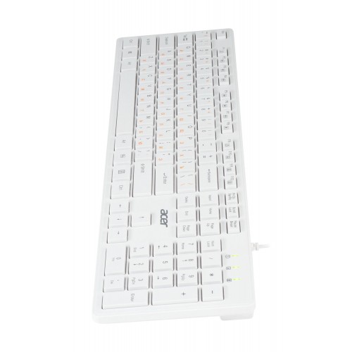 Клавиатура Acer OKW123 белая USB Multimedia с кабелем 1.5м - идеальное решение для вашего компьютера