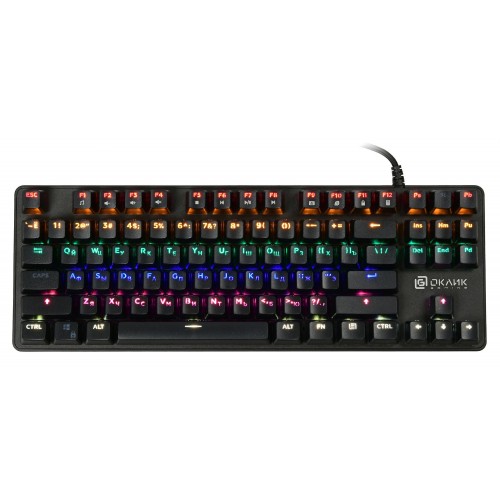 Механическая клавиатура Оклик 969G SHOTGUN с LED-подсветкой для геймеров - Черная USB Multimedia
