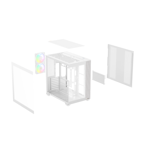 Корпус ПК Ocypus Delta C74 WH ARGB: Midi-Tower с 2x120mm ARGB, USB-A 3.0 и USB-C 3.1 для ATX, mATX, mITX