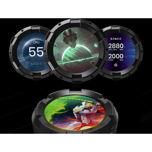 Система водяного охлаждения ID-Cooling SL360 ARGB Soc-AM5/AM4/1200/1700/1851 черный 4-pin 14-30dB Al+Cu LCD 350W Ret [SL360]