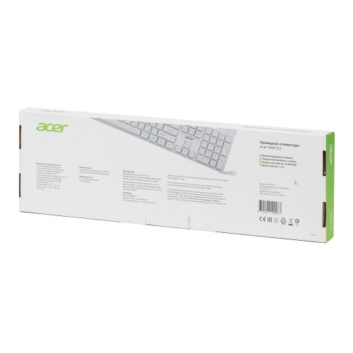 Клавиатура Acer OKW123 белая USB Multimedia с кабелем 1.5м - идеальное решение для вашего компьютера