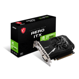 Видеокарта/ VGA MSI NVIDIA GeForce GT 1030 AERO ITX 4GD4 OC 4GB, DDR4/64-bit, PCIe 3.0, 1xHDMI 2.0, 1xDVI-D, 2-slot