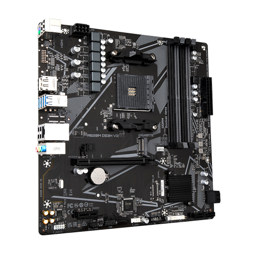 Материнская плата GIGABYTE A520 для AMD sAM4 - 4xDDR4 до 128GB, HDMI 2.1, mATX, высокая производительность