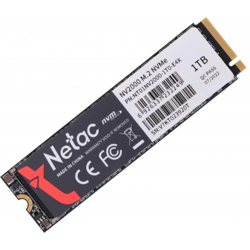 Купить твердотельный накопитель Netac PCIe 3.0 x4 1TB NT01NV2000-1T0-E4X NV2000 M.2 2280 - Высокая скорость и надежность для вашего ПК