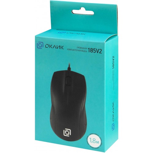 Мышь Оклик 185V2 черный оптическая 1200dpi USB для ноутбука 3but (1185962)