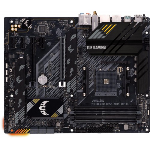Купить материнскую плату Asus TUF GAMING B550-PLUS WIFI II для AMD AM4 – 4xDDR4, 2.5G, RAID, HDMI, DP