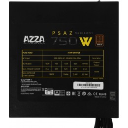 Блок питания Azza ATX 750W PSAZ-750W 80+ bronze (20+4pin) APFC 120mm fan 5xSATA RTL