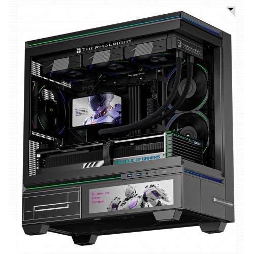 Водяное охлаждение для процессора/ Water Cooling System Thermalright Wonder Vision 360 Turbo (360mm, LED, Black, ARGB/ Fans: 3x120mm, 120.38CFM, 44.7dBA, 3000RPM/ Pump height 107mm, 6400RPM, Rad thickness 27mm/ S: 1700, 1200, 1851, 115X, 2011, 2066, AM5, 